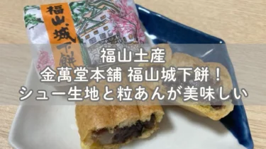 福山土産の金萬堂本舗 福山城下餅！シュー生地と粒あんが美味しい